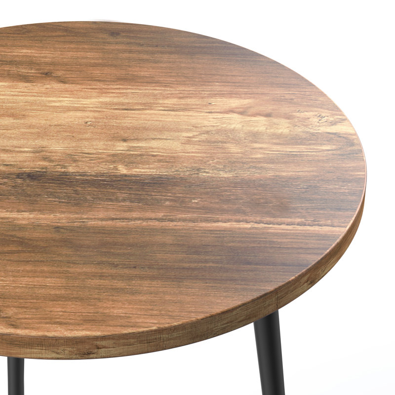 Chantay Round End Table with 3 Legs, Rustic Oak