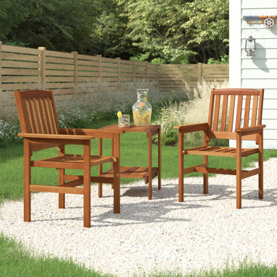 Sibyl 3-Piece Meranti Wood Patio Conversation Set