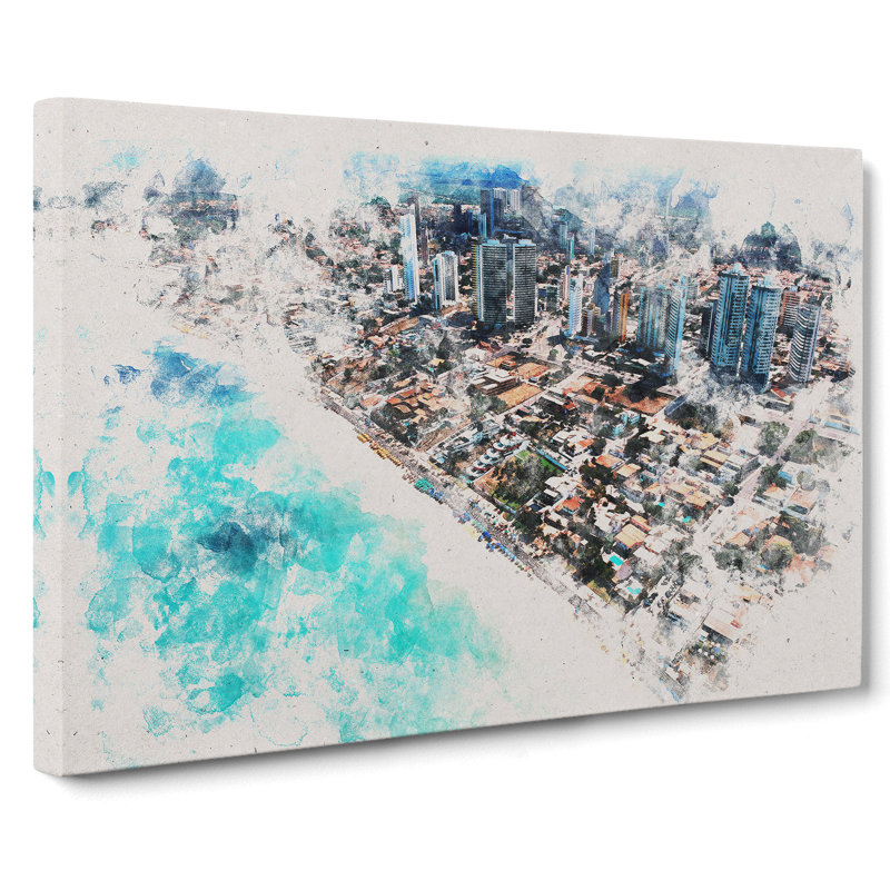 Skyline Of Ponta Negra In Brazil - Wrapped Canvas, 35cm H x 50cm W x 3cm D