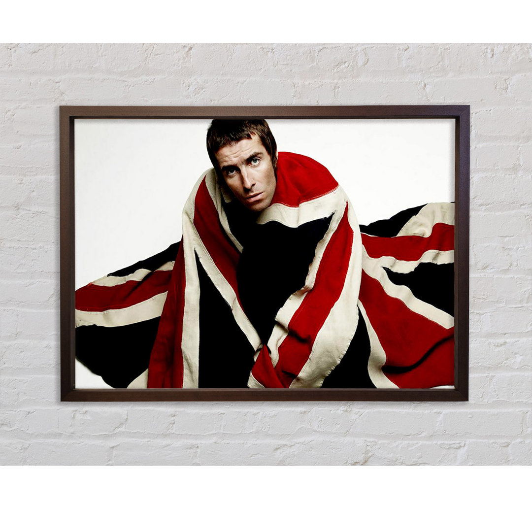 Oasis Liam Gallagher Flagge - Einzelner Bilderrahmen Kunstdrucke auf Leinwand