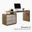 142.2Cm W Rectangle Computer Desk with Cabinet