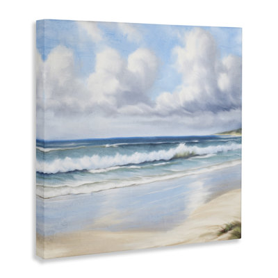 Sand Walk Ocean Waves Canvas Wall Art by Kim Allen