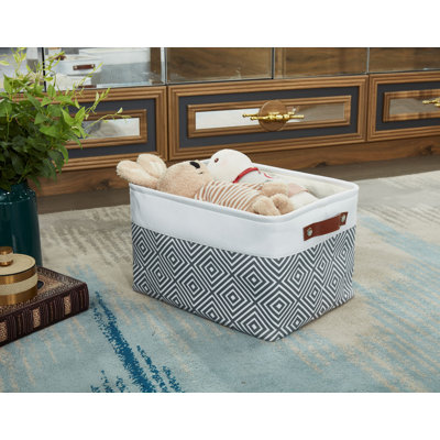 Foldable Storage Bin | Collapsible Sturdy Fabric Storage Basket Container W/Handles