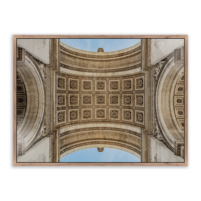 Arc De Triumphe Print, 30" H x 40" W x 2" D, Dark Brown