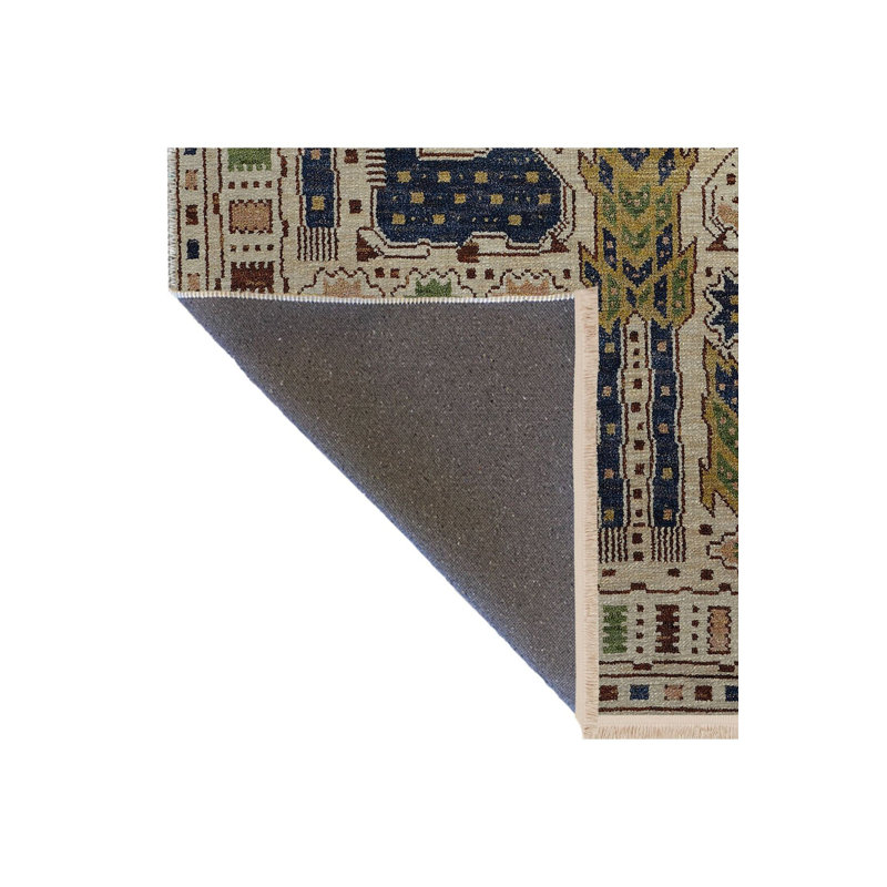 Tapis décoratif lavable à la machine beige, Rectangle 4 pi 7 po x 6 pi 7 po