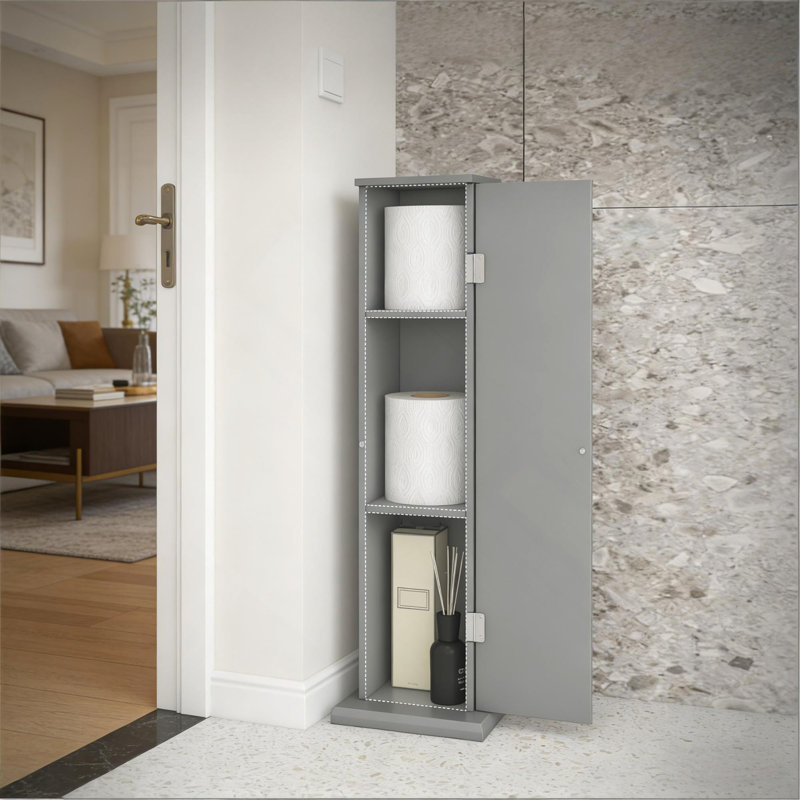 Armoire de coin, armoire de rangement à 3 niveaux, petite armoire à papier hygiénique
