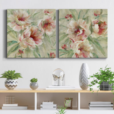 Peony Garden I - 2 pièces, reproduction d'art sur toile tendue