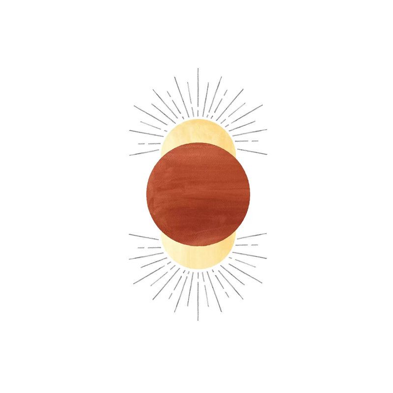 Terracotta Sun - Reproduction d'art sur toile tendue, H 40 po x l 26 po x P 1,5 po
