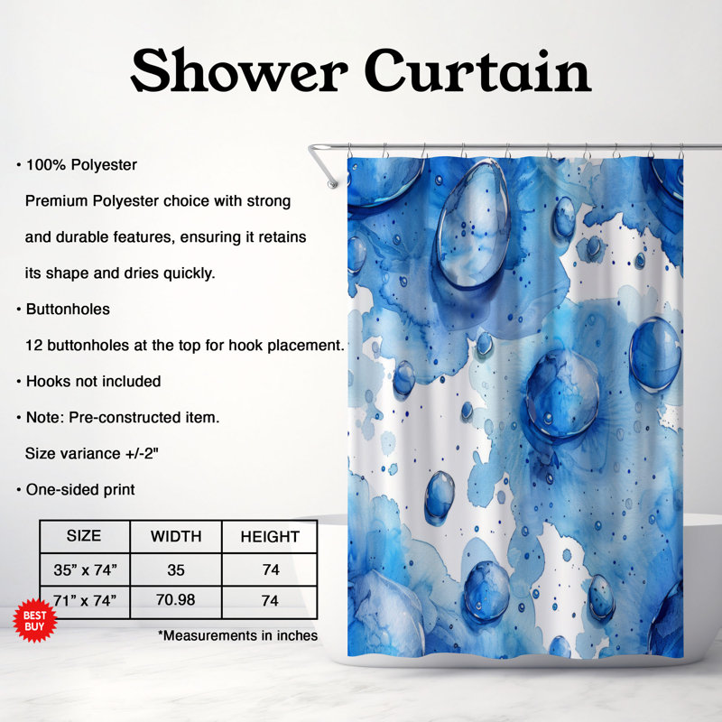 Denim Dew - Rideau de douche Premium, H 74 po x l 71 po