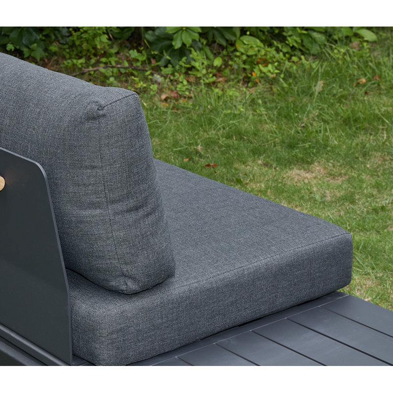 Ensemble de patio complet avec coussins 3 pièces Karriann, Gris foncé
