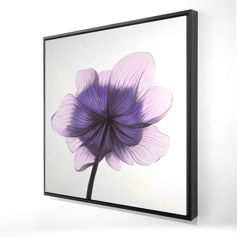 Magnifique toile anémone mauve | Décoration florale pour chambre à coucher