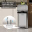 Grande poubelle de cuisine en acier inoxydable 13 gallons, poubelle de bureau commerciale avec couvercle, poubelle en métal de 50 litres pour les toilettes, le garage et la salle de bain