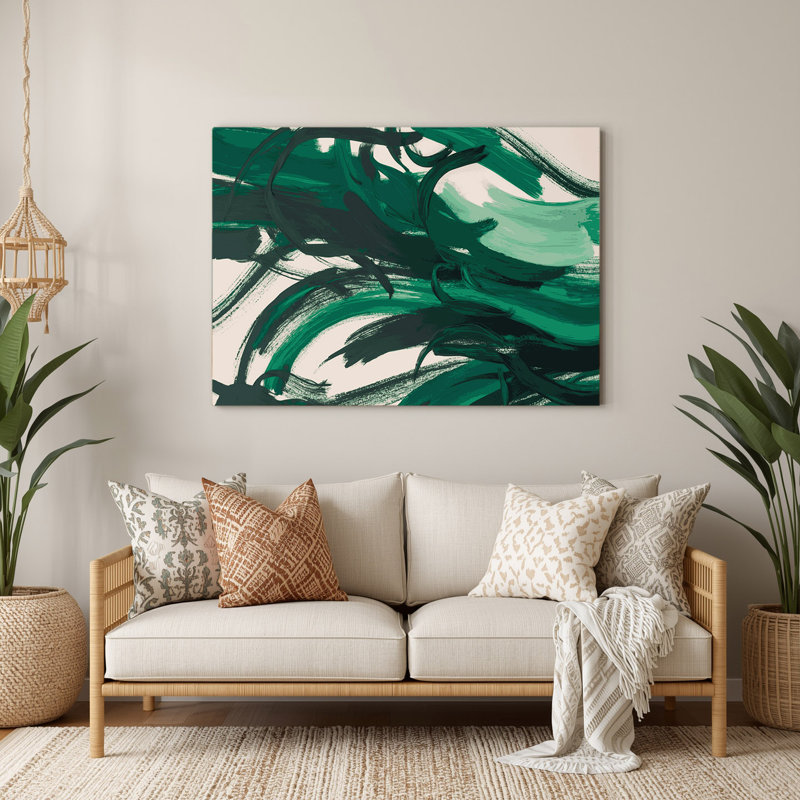 «Lyrical Abstraction 31», art mural en métal vert, H 8 po x l 10 po