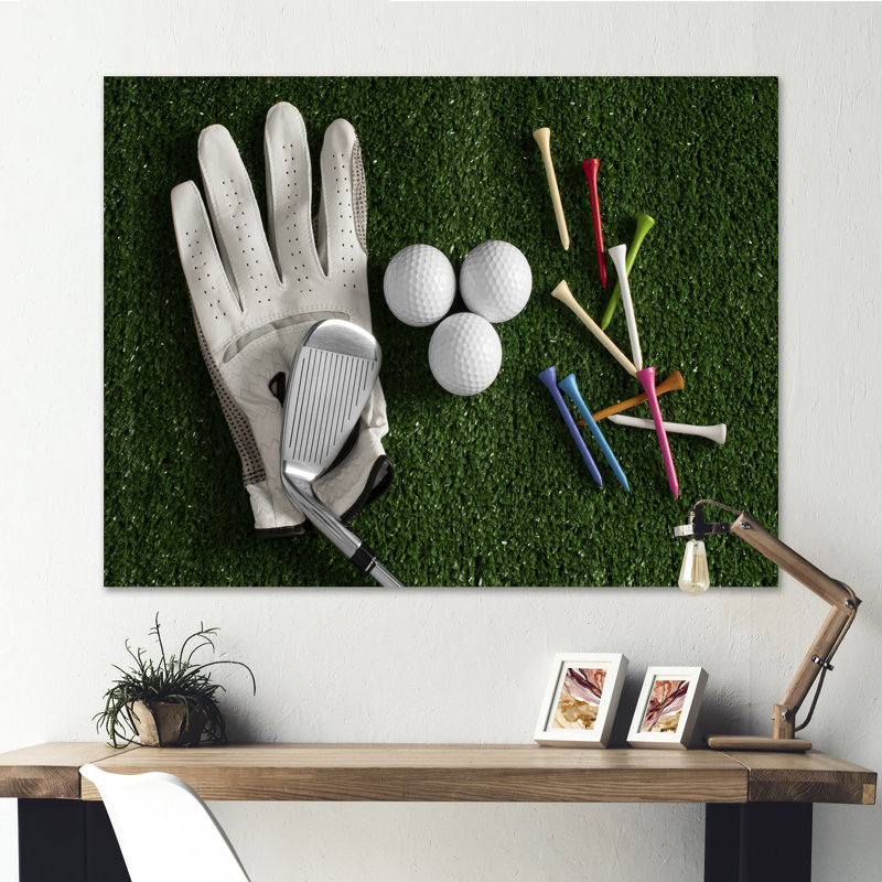 Ensemble de golf collage - salon de golf mural, H 16 po x l 32 po x P 1 po, Toile tendue