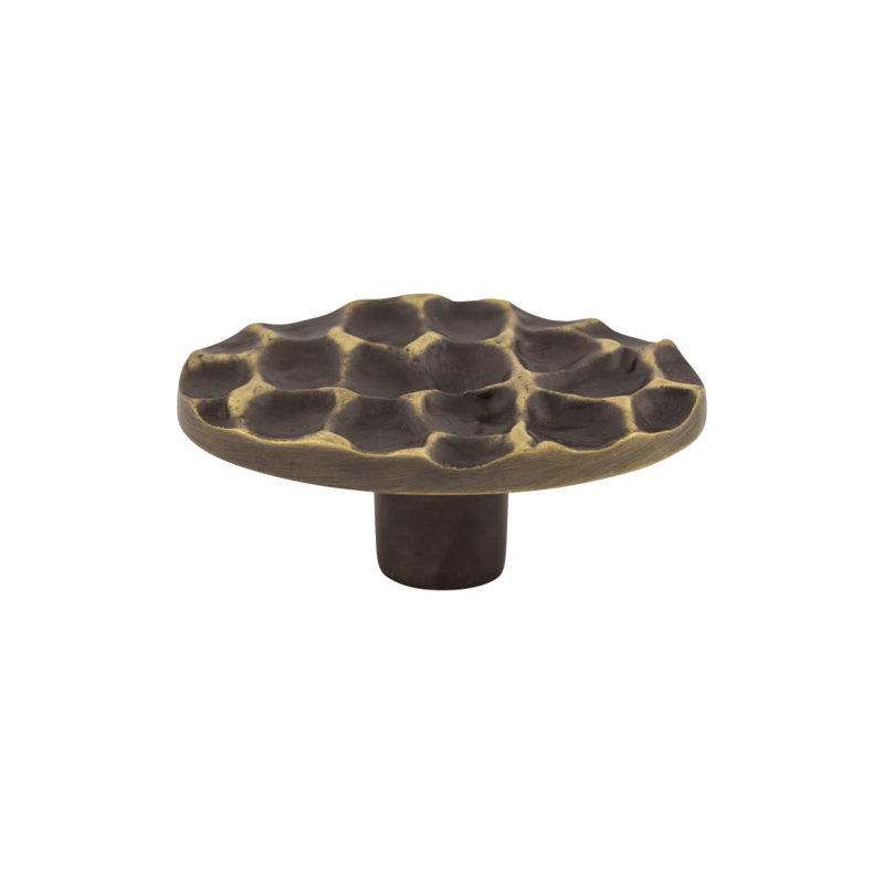 Cobblestone 2" Length Oval Knob, Brass Antique, 2 5/8" Length