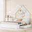 Grand lit plateforme en bois avec garde-corps-1250977755