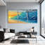 Nautique et plage, océan, vagues, coucher de soleil, phare, plage, ciel, ensemble de 3 reproductions d'art sur toile-877268587