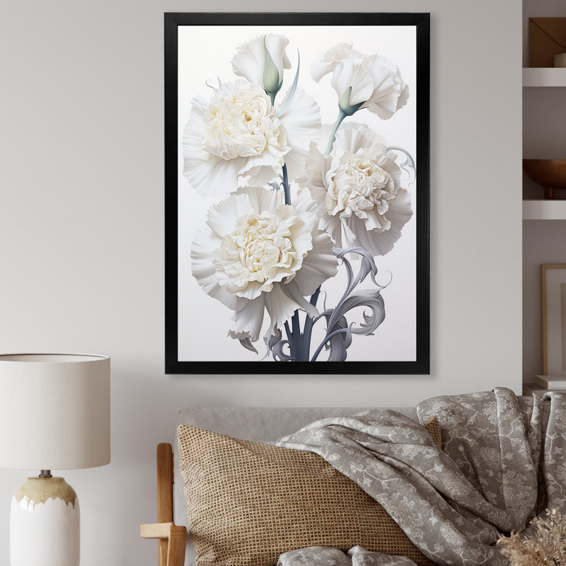Monochromes minimalisme œillets II sur toile, Cadre simple noir, H 32 po x l 24 po x P 1 po
