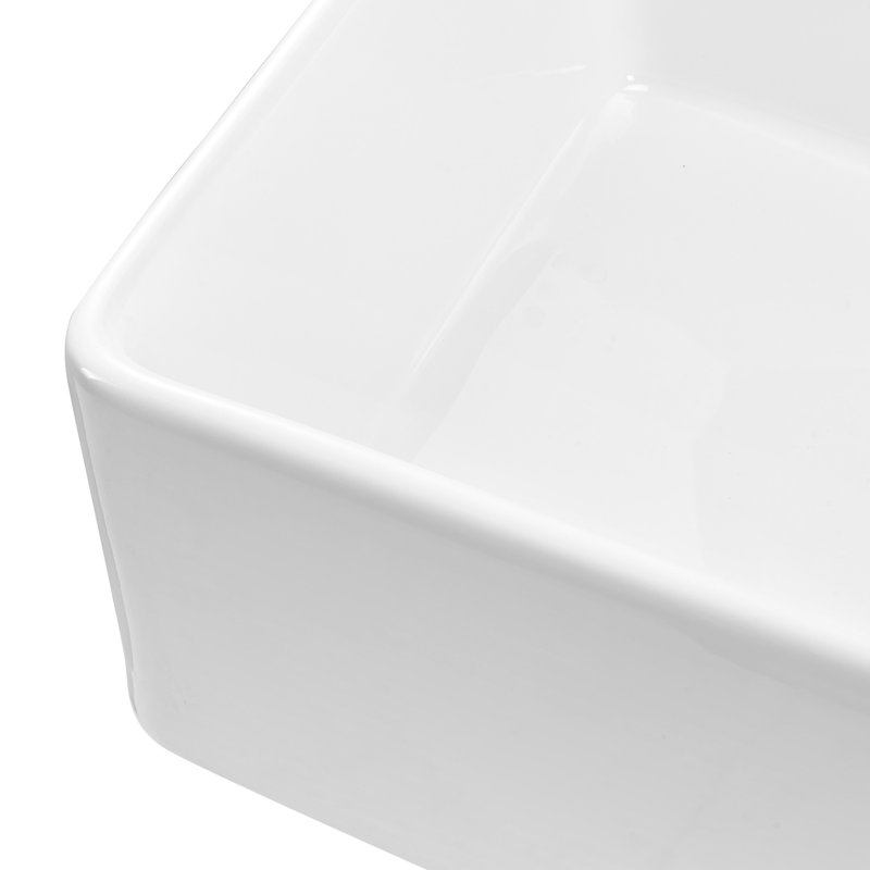 Évier de cuisine encastré 33,5 x 20 po blanc, résistant aux égratignures et à la décoloration, grand bassin, grand drainage avec pente douce