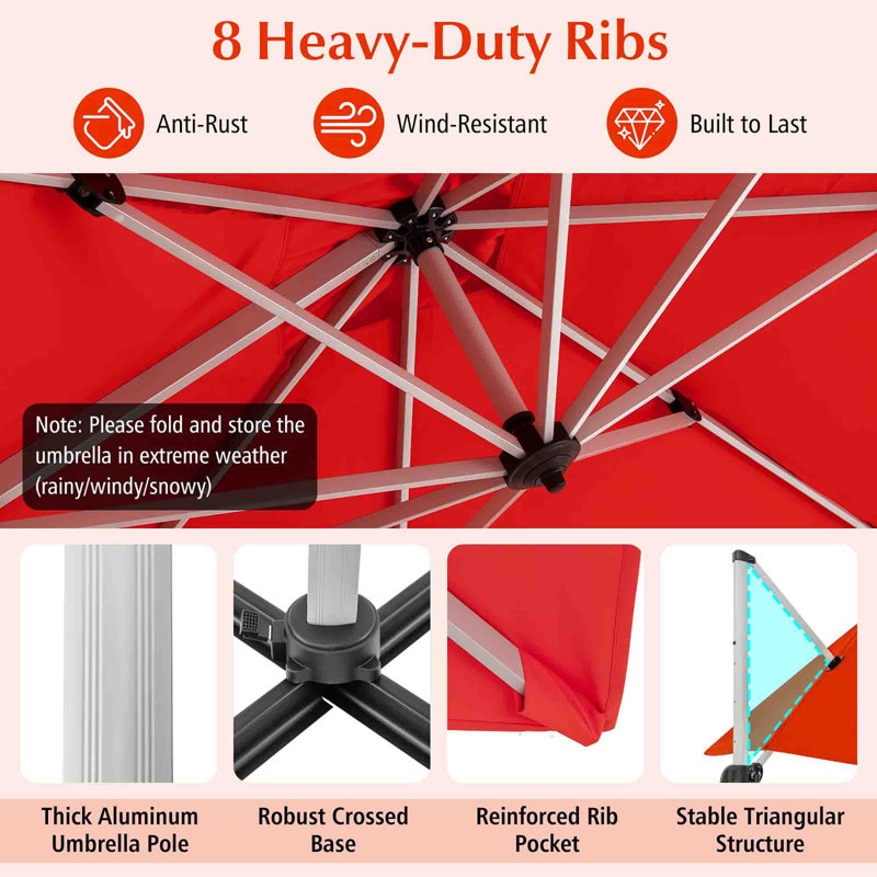 300cm Cantilever Parasol, Orange