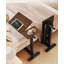Bureau de chevet au-dessus du lit, support mobile pour ordinateur portable, table de lit inclinable avec roulettes, table de chevet à plateau réglable en hauteur pour canapé de lit pour ordinateur portable, Noyer-104665314