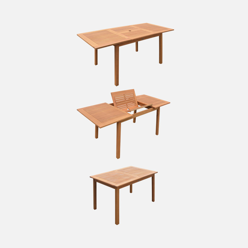 Bargman 6 - Person Wood Patio Dining Set with Rectangular Table