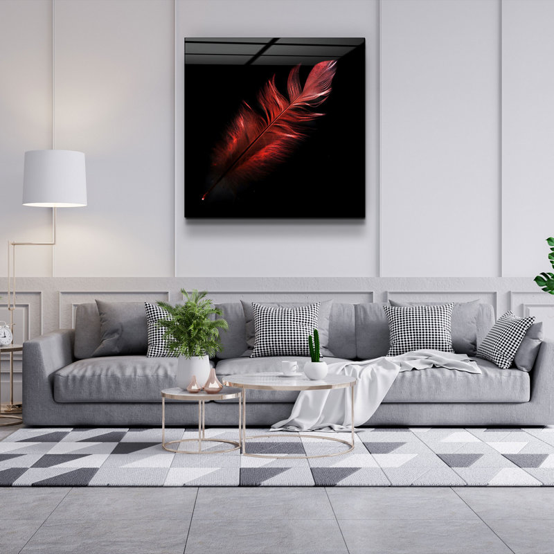 Élégante peinture décorative en verre trempé, 40 x 40 po | 100% verre trempé, épaisseur: 0,16 pouce | Impression UV pour des couleurs éclatantes et une durabilité | Parfait pour la décoration intérieure et les amateurs d'art