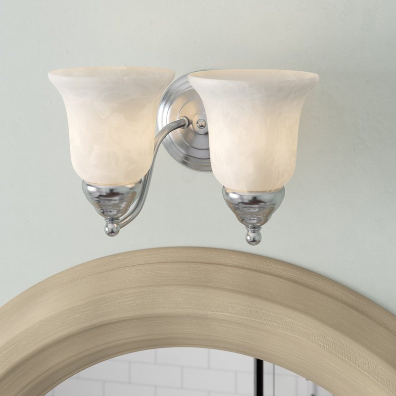 Éclairage pour salle de bain à 2 lumières, Nickel mat