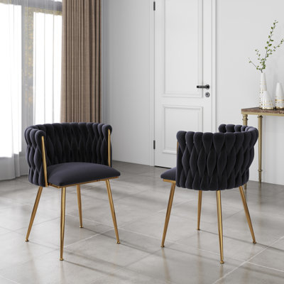 Chaise de salle à manger en velours tissé