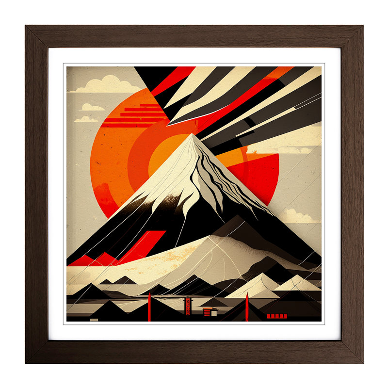 Mount Fuji Constructivism - Framed Print, Walnut
