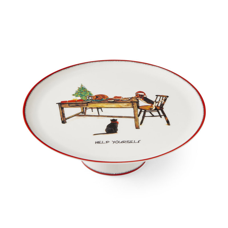 10.5" Help Yourself Footed Cake Plate