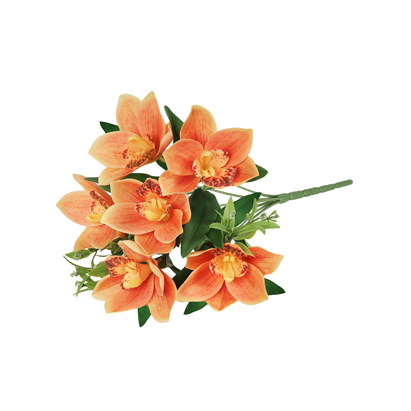 Arrangement de tiges d'orchidées, de buissons et de jets, Orange