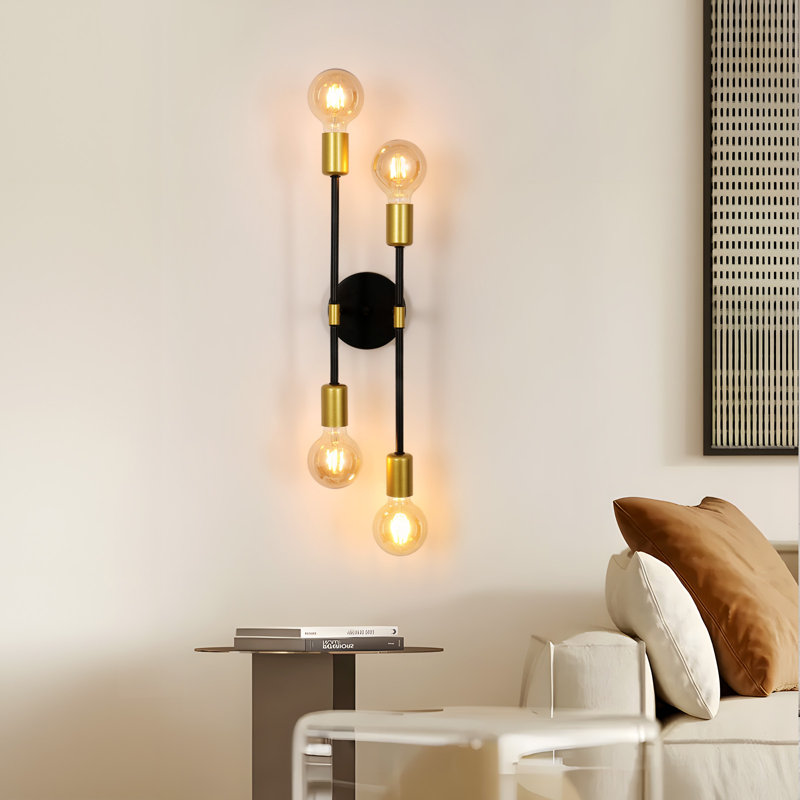 Modern 4-Light 51Cm Black Flush Mount Ceiling Light