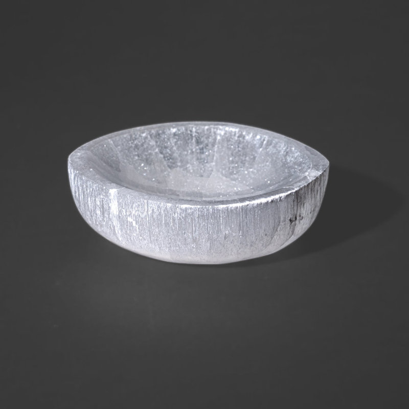 Genuine Polished Selenite Oval Bowl (378.2 Grams)
