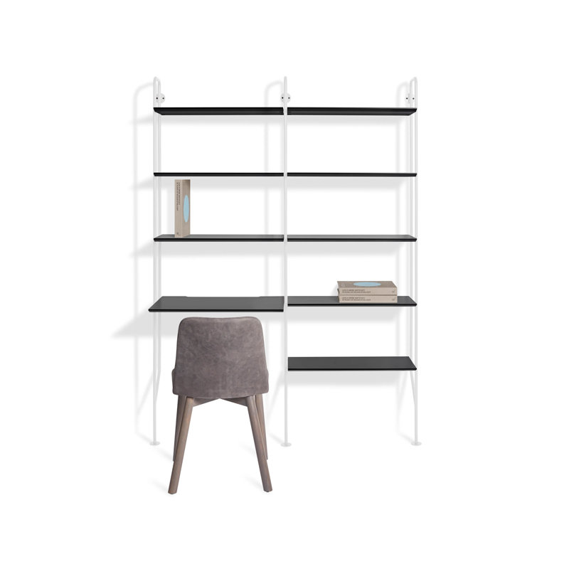 Hitch Rectangular Writing Desk Office Set, White, White