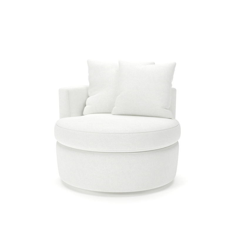 Fauteuil rembourré pivotant Dara Harlow, Farine Johnlinen