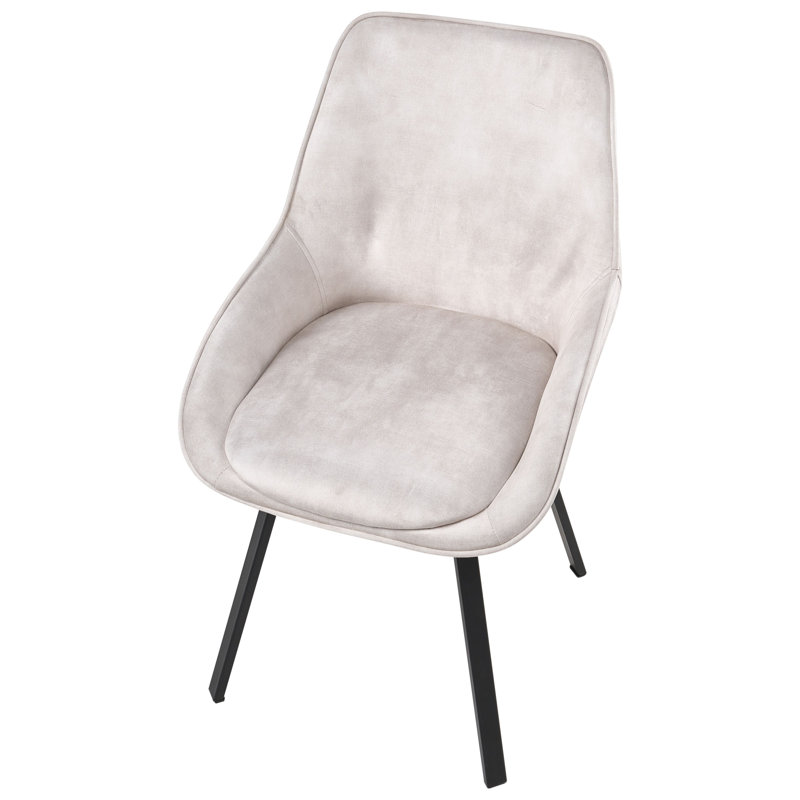 49cm H Velvet Upholstered Side Chair, Light Beige
