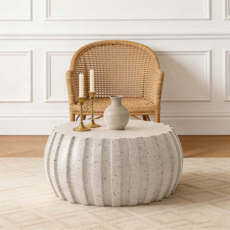 35.43" Modern Waterproof Coffee Table, White
