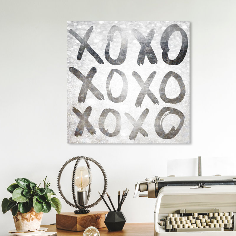 « xoxo silver », peinture sur toile, H 12 po x l 12 po x P 1,5 po