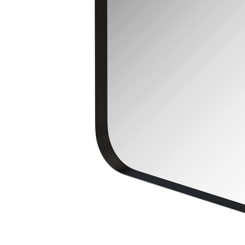Miroir mural noir rectangulaire 30 po x 40 po avec cadre en métal - chambre à coucher, salle de bain, décoration de salon, - revêtement avec cadre pour s'habiller, traitement de surface de brouillard
