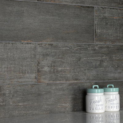 Retro 8" x 24" Porcelain Wood Look Wall & Floor Tile