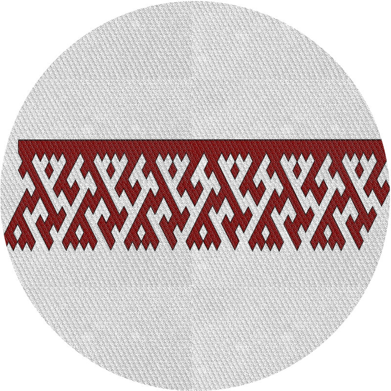 Tapis brun/blanc cassé à motifs, Rond 5 pi