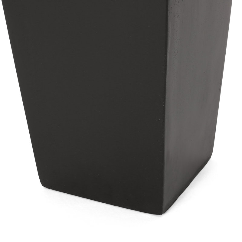 Ensemble de pots à fleurs en béton 2 pièces Walshville, Noir mat, H 32,5 po x l 13 po x P 13 po
