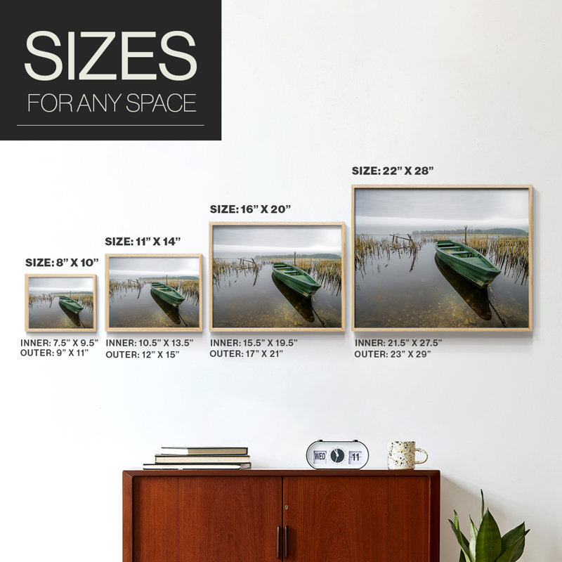 Green One -Framed Print - Restickable, Natural, 11" H x 14" W