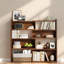 Bibliothèque extensible avec rangement, 120 cm (47,17 po) en bois MDF, style rustique moderne pour la maison