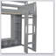 Wood Gaming Loft Bed With Desk, Multi-Storage Shelves, LED And A Hanging Clothes Rack-1647282988