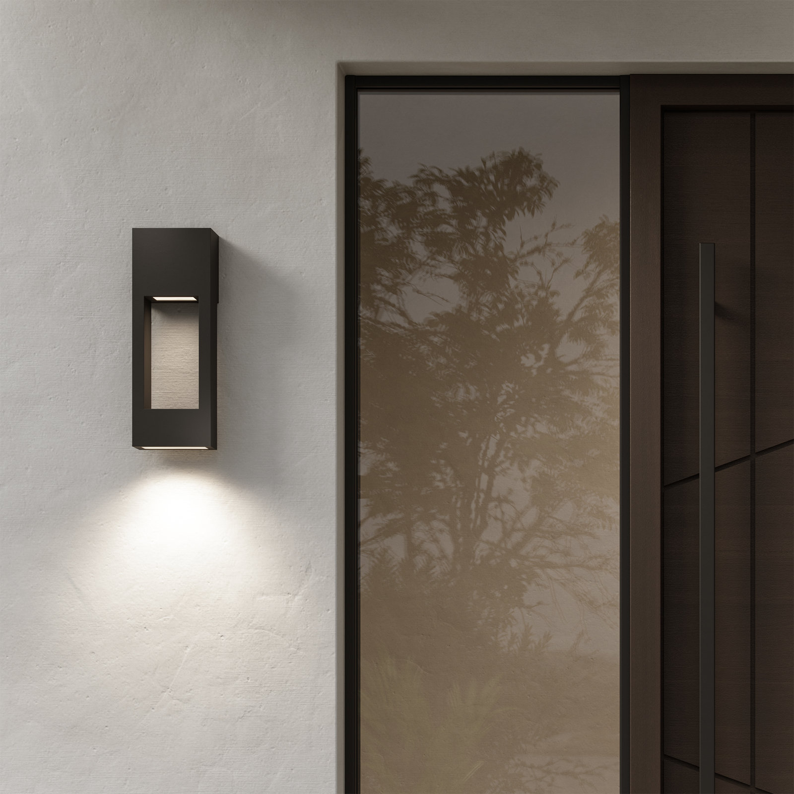 Blandburg Rectangle Outdoor LED Wall Light, Black, 16" H x 5.75" W x 5.75" D