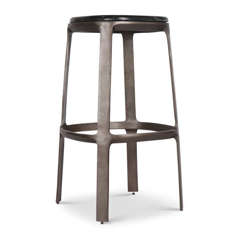 Soder Counter Stool with Metal Frame, Black/Bronze, Bar Stool (30" Seat Height)