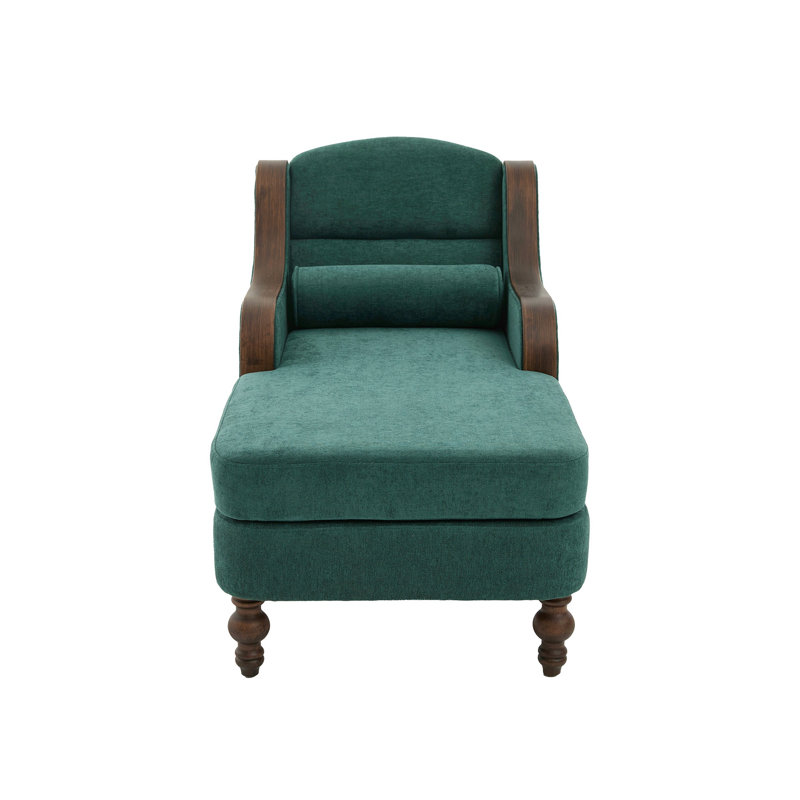 Chaise longue rembourrée avec poches latérales, Émeraude