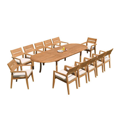 Vellore Outdoor 13 - Piece Teak Dining Set